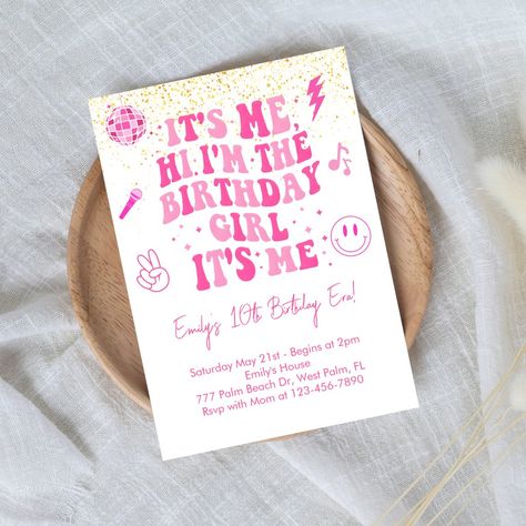 Pink Preppy In My Birthday Era Invitation Preppy Birthday Theme, Preppy Birthday Invitations, Preppy Birthday Party Ideas, Preppy Birthday Party, Preppy Birthday, Taylor Swift Birthday Party Ideas, Preppy Party, 16th Birthday Invitations, Pink Sparkles