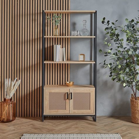 Rattan Bookcase, Indoor Rattan Furniture, Tall Bookshelf, Shelving Display, Tall Bookshelves, Room Store, Storage Cupboard, Tall Bookcases, Shelves Storage