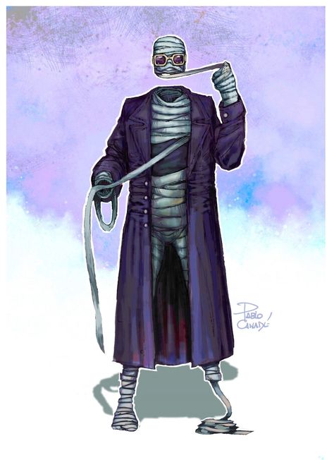 Invisible Man. Illustration by https://www.facebook.com/canadepablo/ Invisible Man Character Design, Invisible Man Art, Invisible Person, Marvel Monsters, Epic Fanart, Monster Fanart, Horror Creatures, Hg Wells, League Of Extraordinary Gentlemen