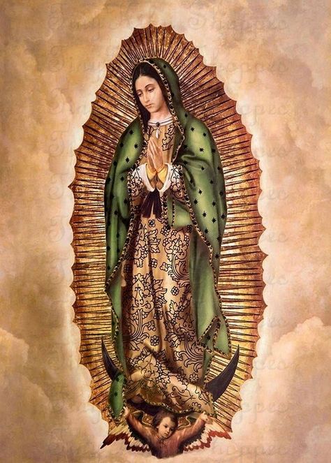 Mexico Wallpaper, Virgin Mary Tattoo, Mary Tattoo, Virgin Mary Art, Mexican Culture Art, Virgin Of Guadalupe, Mama Mary, Jesus And Mary Pictures, Blessed Mother Mary