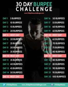 30 day challenges: from 30dayfitnesschallenges.com – PeachTeapot Elk Meat, 30 Day Challenges, Burpee Challenge, Month Workout Challenge, Fitness Challenges, Improve Energy Levels, Month Workout, 30 Day Fitness, Ultimate Workout