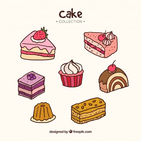 Desserts Drawing, The Finder, Cake Drawing, Food Doodles, Cake Logo Design, Drawing Cartoon Faces, 강아지 그림, Cute Pastel Wallpaper, Floral Drawing