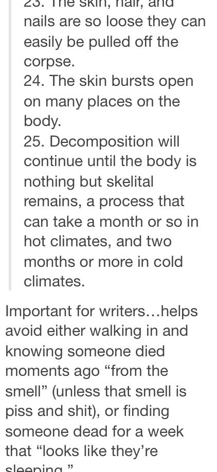 stages of deterioration in the human body. part 4 of 4 Stages Of Decomposition, Writer Problems, Writer Tips, I Am A Writer, Writing Boards, Writing Characters, Writing Stuff, Writers Write, Writing Resources