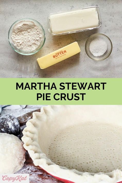 Martha Stewart Pie Crust Recipe, Quick Pie Crust Recipe, Martha Stewart Pie Crust, Recipe For Pie Crust, Perfect Pie Crust Recipe, Butter Pie Crust, Pie Crust Recipe Easy, Pie Dough Recipe, Homemade Pie Crust Recipe