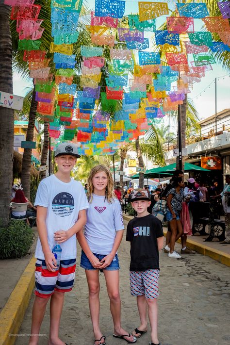 Where to Shop, Eat & Play in Sayulita | Marquez Five Adventures Mexico With Kids, Punta Mita Mexico, Surfboard Covers, Play With Kids, Atv Tour, Street Vendors, Surf School, Luxury Resorts, Hidden Beach