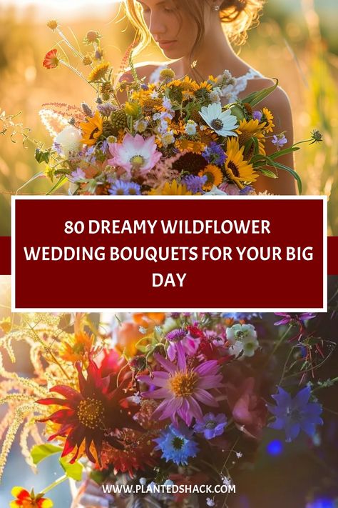 Growing Own Wedding Flowers, Wedding Bouquet Ideas, Wildflower Wedding Bouquet, Mexican Sunflower, Colorful Arrangements, Wild Iris, Blue Delphinium, Clematis Vine, Sea Holly