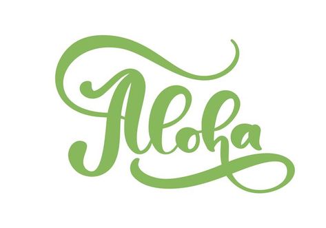 Aloha caligrafía de letras verdes. Ilustracion vectorial Gráficos de camisetas exóticas tropicales hechas a mano de Hawai. Diseño de impresión de ropa de verano Tropical Illustration, Handmade Shirts, Summer Prints, Vimeo Logo, Mood Boards, Creative Design, Calligraphy, Tech Company Logos, Google Search