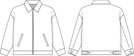 Jacket Technical Drawing, Technical Drawing, Trucker Jacket, Mock Up, Design