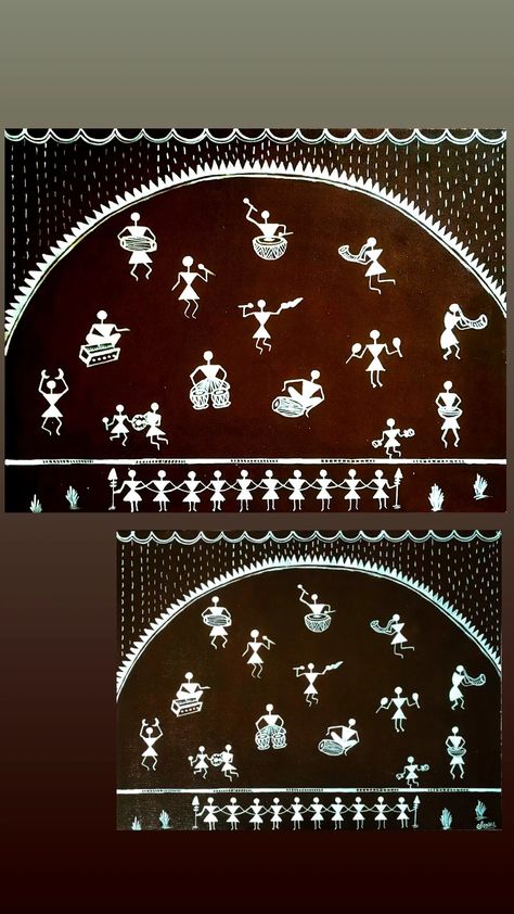 Krishna Story, Warli Paintings, Worli Painting, Marvel Art Drawings, Warli Painting, Pattern Design Drawing, Warli Art, House Wall Design, 3d Image