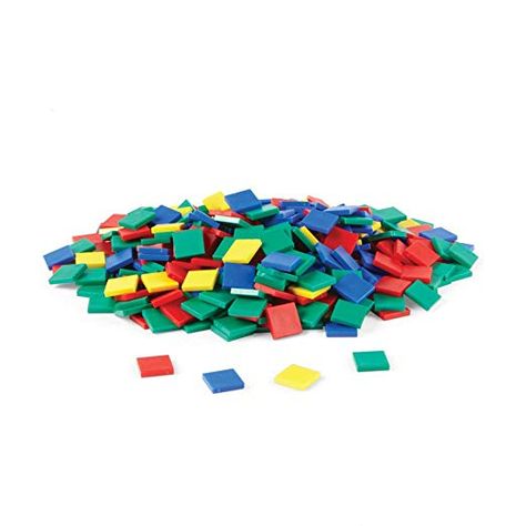 Amazon.com: hand2mind Plastic, Square, Assorted Color Tiles for Counting (Set of 400): Gateway Math Counters, Kids Counting, Tiles Color, Color Tiles, Bingo Chips, Math Manipulatives, Gaming Token, Color Sorting, Square Tile