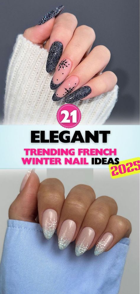 Uncover trending French winter nail designs featuring seasonal colors, elegant details, and festive touches. Make your nails shine this winter! French Winter Nails, Winter Nail Design, Winter Nail Ideas, Nail Designs Ideas, Nail Design Inspiration, Spring Nail Designs, Winter Nail Designs, Trendy Winter, Winter Nail