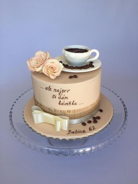 Coffee birthday cake - cake by Layla  #coffee birthday cake - cake by Layla A Coffee Cake Design, Coffee Birthday Cake, Easy Birthday Desserts, Coffee Birthday, City Cafe, Birthday Cakes For Women, Oreo Pops, Gateaux Cake, Birthday Desserts