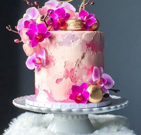 Tropical Birthday Cake, Orchid Cake, 10 Birthday Cake, Book Cakes, Tropical Birthday, Beautiful Birthday Cakes, Fashion Cakes, Youtube Instagram, Facebook Youtube