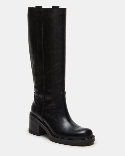 Wishlist – Steve Madden Womens Black Knee High Boots, Knee High Boots Black, Black Knee High Boots, Block Heel Boots, Black Knees, 5 Inch Heels, Steve Madden Shoes, High Boots, Knee High Boots