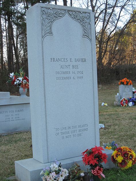 Frances Bavier (Aunt Bea) Aunt Bea, Frances Bavier, Celebrity Graves, Famous Tombstones, Andy Griffith Show, Cemetery Monuments, Cemetery Statues, Travelers Rest, The Andy Griffith Show