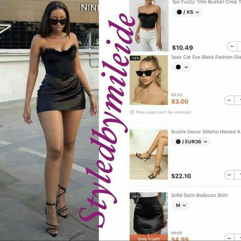 Birthday Dresses Shein, Shein Birthday Outfits Dress, Shein Inspired Outfits Baddie, Shein Recreation, Shein Black Dress, Dress And Sneakers Outfit, Shein Finds, Styled Outfits, Cute Birthday Outfits