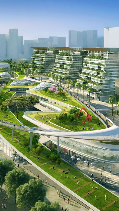 Future Urban Design, Green Architecture Design, Landscape Design Architecture, Monte Everest, Urban Design Architecture, Eco City, Facade Architecture Design, Urban Landscape Design, Eco Architecture