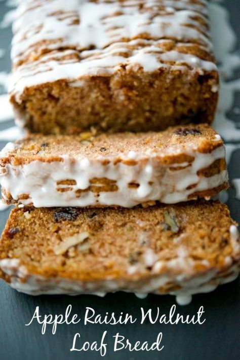 Walnut Loaf, Raisin Cake, Walnut Bread, Raisin Bread, Fruit Bread, Apple Bread, Walnut Cake, Apple Cake Recipes, Loaf Recipes