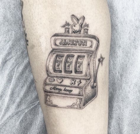 Slot Machine Tattoo, Machine Tattoo, Re A, Slot Machine, Skull Tattoo, Cool Tattoos, Tatting, Tattoos, On Instagram