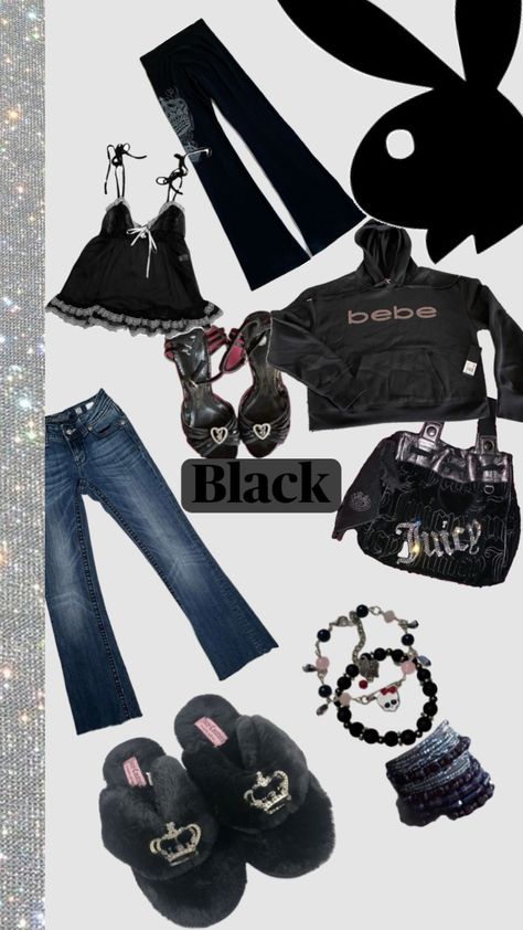 #mcbling #y2k #black Mcbling Outfits Black, Mcbling Outfits, Mcbling Fashion, Mcbling Y2k, 2000s Fashion Outfits, Y2k Black, 2000s Fashion, Your Aesthetic, Connect With People