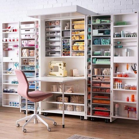 Craft Tables With Storage, Craft Station, Work Space Organization, Work Boxes, Craft Room Organization, Space Saving Storage, Craft Table, Craft Storage, Room Organization