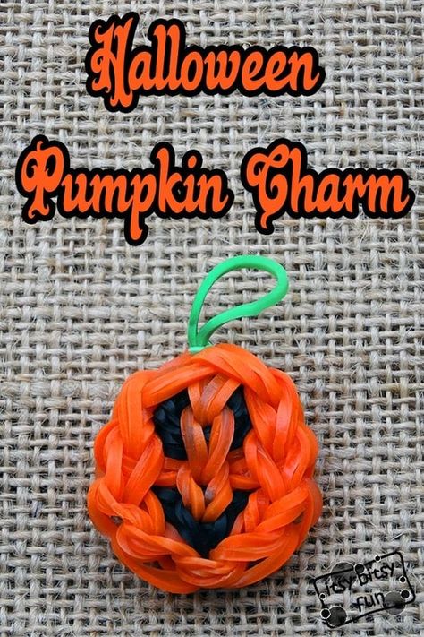 Rainbow Loom Pumpkin, Loom Pumpkin, Rainbow Loom Keychain, Rainbow Loom 3d, Loom Band Patterns Instructions, Crazy Loom, Loom Band Patterns, Rainbow Loom Bracelets Easy, Fun Loom