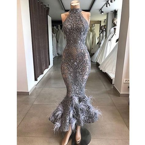 ac796a52db3f16bbdb6557d3d89d1c5adesc49828617ri Prom Dresses Halter Neck, Feather Prom Dresses, Grey Prom Dresses, Halter Neck Prom Dress, Prom Dresses Halter, Dresses Halter Neck, Feather Prom Dress, Lace Prom Dresses, Grey Prom Dress