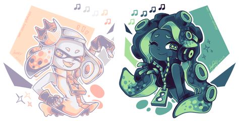 Off The Hook Splatoon, Off The Hook Fanart Splatoon, Marina And Pearl Splatoon Official Art, Splatoon Official Art Off The Hook, Marina Splatoon, Splatoon Tumblr, Splatoon Squid Sisters, Splatoon Squid, Pearl And Marina