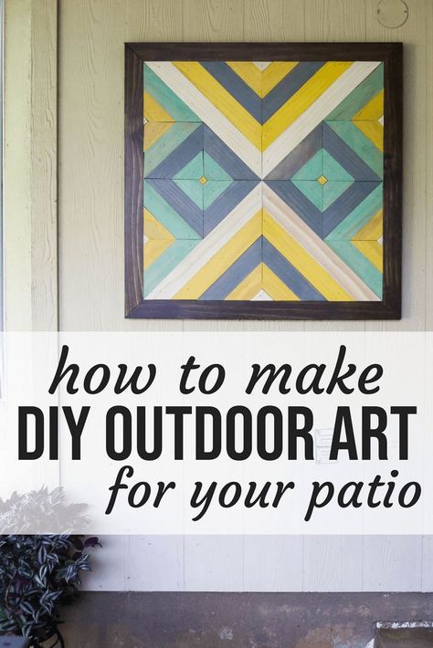 How to create DIY outdoor art for your patio or front porch. This DIY wood art is so easy and SO beautiful! #diy #diyproject #diyart #woodart #patio #backyard #art #summer #diydecor #home #homedecor Backyard Art, Patio Wall Decor, Outdoor Cabana, Wall Murals Diy, Wal Art, Dekor Diy, Patio Wall, Metal Tree Wall Art, Patio Backyard