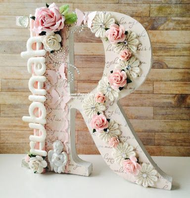 Wooden Letters Decorated, Letter Decoration, Diy Crafts For Adults, Diy Letters, Flower Letters, Letter A Crafts, Floral Letters, Decorative Letters, Letter I