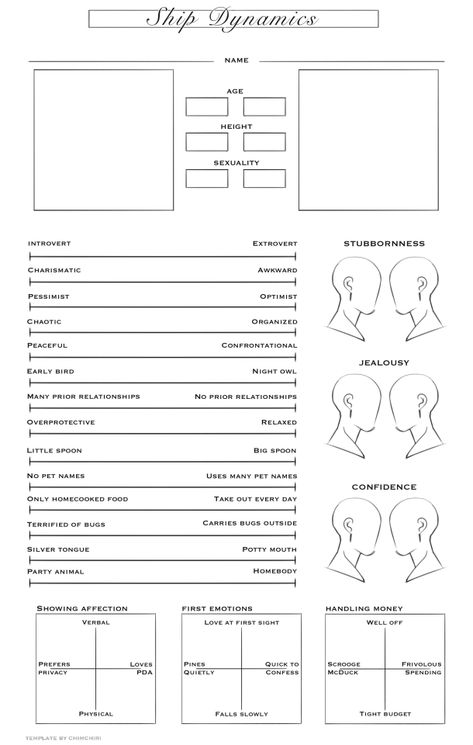 Oc Writing Template, Character Bios Template, My Ship Templates, Oc Sheets Template, Character Comparison Template, Ship Art Template, Explain Your Ship Template, Oc Detail Sheet, Ship Dynamics Template