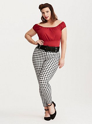 Plus Size Retro Chic Off Shoulder Top, JESTER RED Rockabilly Fashion Plus Size, Flattering Plus Size Dresses, Plus Size Rockabilly, Dresses Polyvore, Rockabilly Dresses, Hawaiian Clothing, Rockabilly Outfits, Wedding Dress With Pockets, Pin Up Outfits