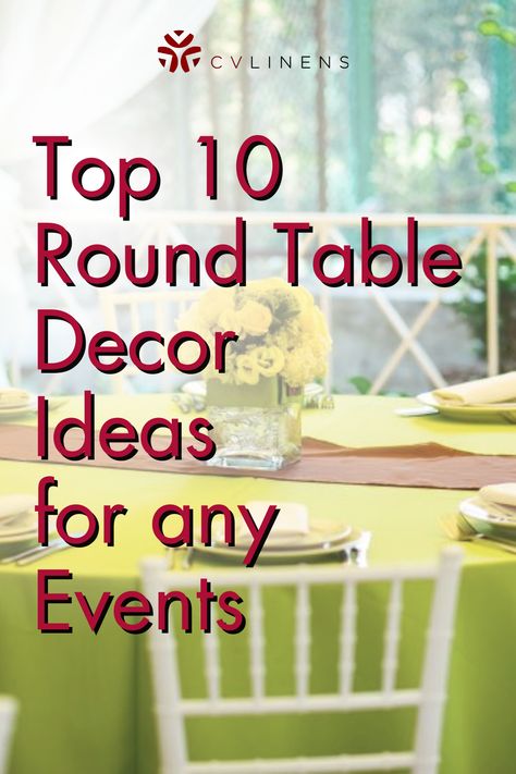 Looking for table decor ideas to elevate your event? Look no further! Our blog reveals the top 10 round table decor inspirations that are perfect for any occasion. From rustic charm to modern elegance, discover the perfect style to make your tables shine. event decor event decorating ideas party aesthetic party decorations party ideas party decor Simple Wedding Centerpieces For Round Tables, Round Table Party Centerpieces, How To Decorate Round Tables For Party, Reception Table Decorations Simple, Elegant Round Table Wedding Decor, How To Decorate A Round Table, Wedding Table Napkin Ideas, Round Wedding Table Decorations Elegant, Round Table Tablescapes