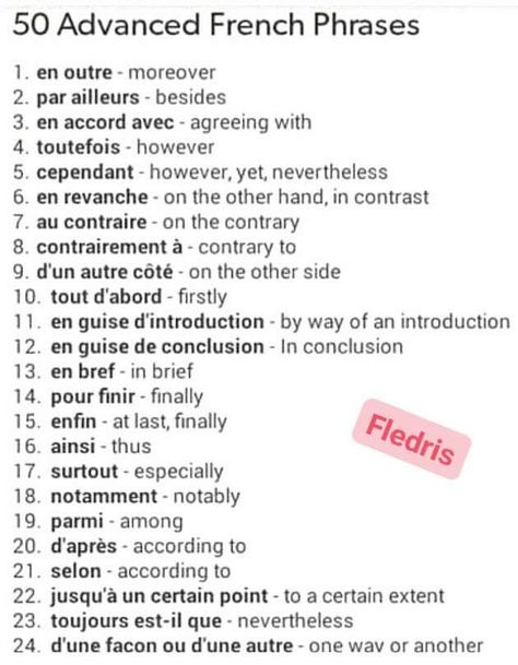 French Linking Words, Learning French Notes, French Study Notes, French Revision, French Vocab, French Language Basics, French Words Quotes, Useful French Phrases, French Basics