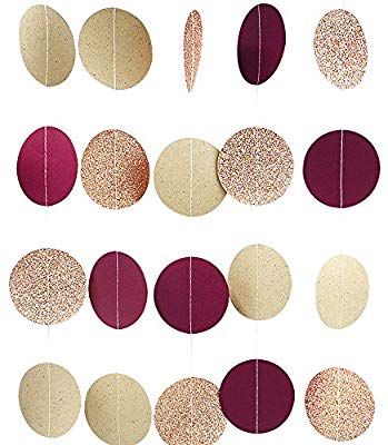 Amazon.com: NICROLANDEE Burgundy Dots Paper Garland Rose Gold Glitter Hanging Party Garland for Maroon Wedding Baby Shower Bridal Shower Valentines Bachelorette Party Decorations 3 Pack/Set 3M Long: Toys & Games Gold And Burgundy Wedding, Winter Party Decorations, Party Girlande, Maroon Wedding, Party Garland, Hanging Garland, Engagement Party Wedding, Baby Shower Winter, Bachelorette Party Decorations