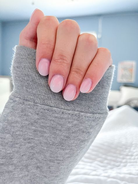 Short And Round Acrylic Nails, Short White Ombre Acrylic Nails, Acrylic Overlay Nails Short Ombre, White Tip Acrylic Nails Short Round, Ombre Biab Nails Short, Short Classy Nails Round, Round Pink Ombre Nails, Short Pink Sns Nails, Very Short Natural Acrylic Nails