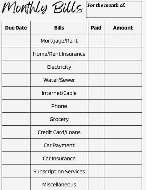 Monthly Bill, Bill Organization, Car Payment, Household Organization, Paying Bills, Family Lifestyle, Car Insurance, Credit Card, Electricity