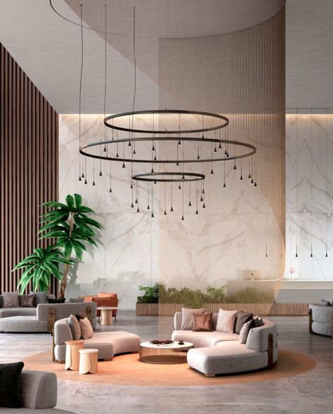 Hotel Lobby Design, Lobby Interior Design, Diy Lampe, Lobby Interior, Lobby Design, Hotel Interiors, Decorative Lighting, Hotel Interior, Hotel Lobby