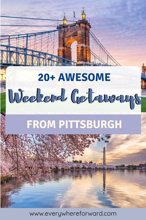 Discover the best weekend getaways from Pittsburgh! 20 weekend trips from Pittsburgh | Weekend getaways from Pittsburgh ideas | Weekend trips from Pittsburgh | Places to visit near Pittsburgh #pittsburgh #pennsylvania Day Trips From Boston, Best Weekend Trips, Long Weekend Trips, Couples Weekend, Pennsylvania Travel, Best Weekend Getaways, Fall Getaways, Getaway Cabins, Pittsburgh Pennsylvania