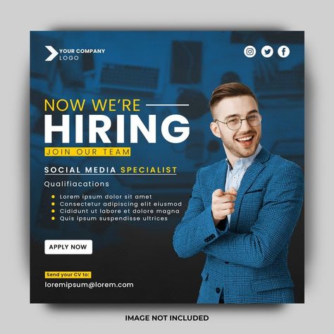 Job Vacancy Design, Job Announcement, Announcement Poster, Hiring Poster, Announcement Design, Job Vacancy, Id Design, Media Specialist, We're Hiring