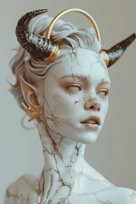 . #Haute_Couture_Goth #Marble_Statue_Drawing_Reference #Villain_Design_Concept_Art #Angel_With_Horns Villain Design Concept Art, Facial Reference, Tato Maori, Miniatures Painting, Marble Skin, Angel Skin, Statue Art, Dark Disney, Ur Mom