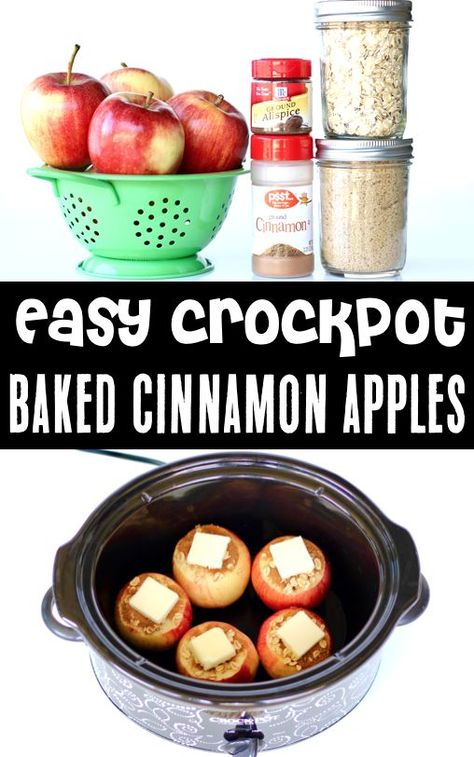 Baked Apples Recipe Easy Crockpot Desserts, Apple Crockpot Recipes, Crockpot Baked Apples, Gluten Free Apple Recipes, Baked Apples Recipe, Apples Recipes, Crockpot Desserts, Apple Cinnamon Recipes, Apple Recipes Healthy