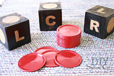 DIY LCR: Fun Party Game, Great Hostess Gift. Left Right Center Game, Left Right Center, Diy Yard Games, Diy Entertainment, Fun Outdoor Games, Diy Shows, Outdoor Games For Kids, Kids Pages, Fun Party Games