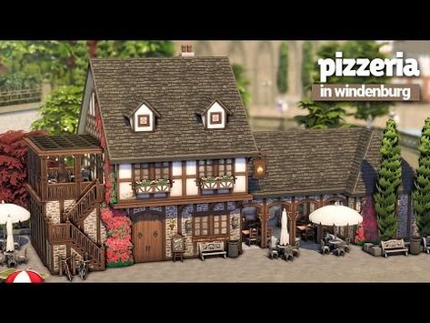 Sims 4 Windenburg Restaurant, Sims 4 Bar, Sims 4 Save File, Just Chill, Bloxburg Ideas, Save File, Los Sims, Sims 4 Build, Sims House