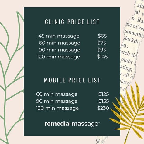 Massage Prices List, Massage Business Plan, Massage Price List Ideas, Massage Therapy Price List, Holistic Aesthetician, Massage Price List, Massage Flyer, Esthetician Career, Massage Therapy Business Cards