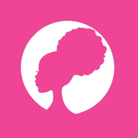 edited by me!♡ Afro Barbie Silhouette, Black Barbie Wallpaper, Black Barbie Pfp, Black Barbie Logo, Iphone Customization, Barbie Silhouette, Girl Illustrations, Pink Glamour, Pink Pfp