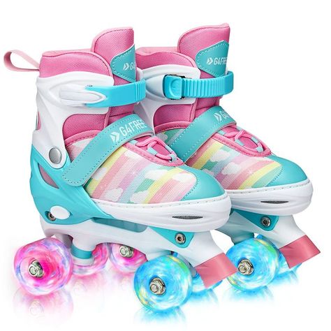 G4Free Kids Roller Skates for Girls, 4 Size Adjustable Roller Skates with Light Up Wheels for Toddlers Children Outdoor Indoor Aladdin Birthday Party, Kids Roller Skates, Roller Skate Shoes, Roller Shoes, Indoor Sports, Popular Sports, Cycling Workout, Roller Skate, Roller Skates