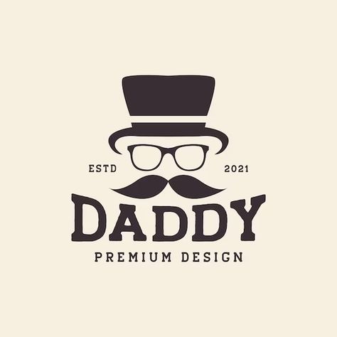 Download this Premium Vector about Daddy face with mustache and hat vintage logo design vector graphic symbol icon illustration, and discover more than 15 Million Professional Graphic Resources on Freepik