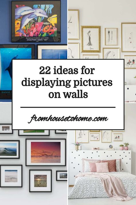 22 ideas for displaying pictures on walls Picture Clusters On Wall, Picture Frame Arrangements On Wall, Wall Photo Frame Ideas Living Rooms, How To Put Pictures On Wall, Picture Wall Layout, Picture Frame Arrangements, Diy Glam Decor, Picture Arrangements On Wall, Picture Projects