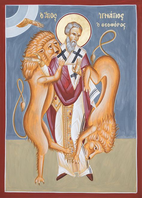 St Ignatius Of Antioch, Ignatius Of Antioch, Animal Paws, Orthodox Saints, St Ignatius, Religious Tattoo, Orthodox Christian Icons, Christian Icons, All Saints Day